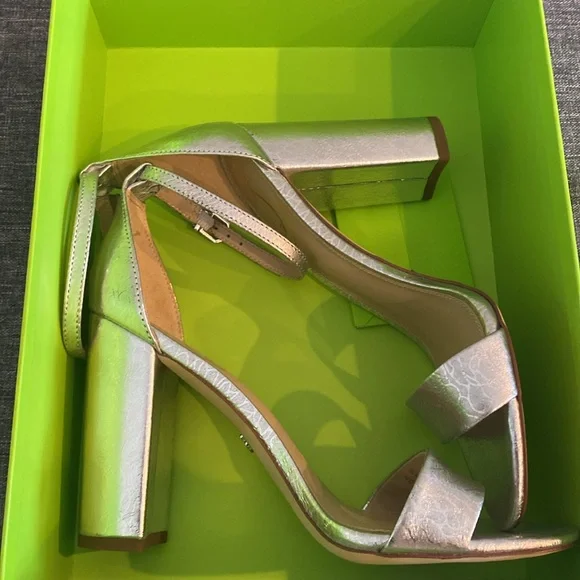 Sam Edelman Yaro Block Heels in Silver Size 8.5 - Picture 3 of 8